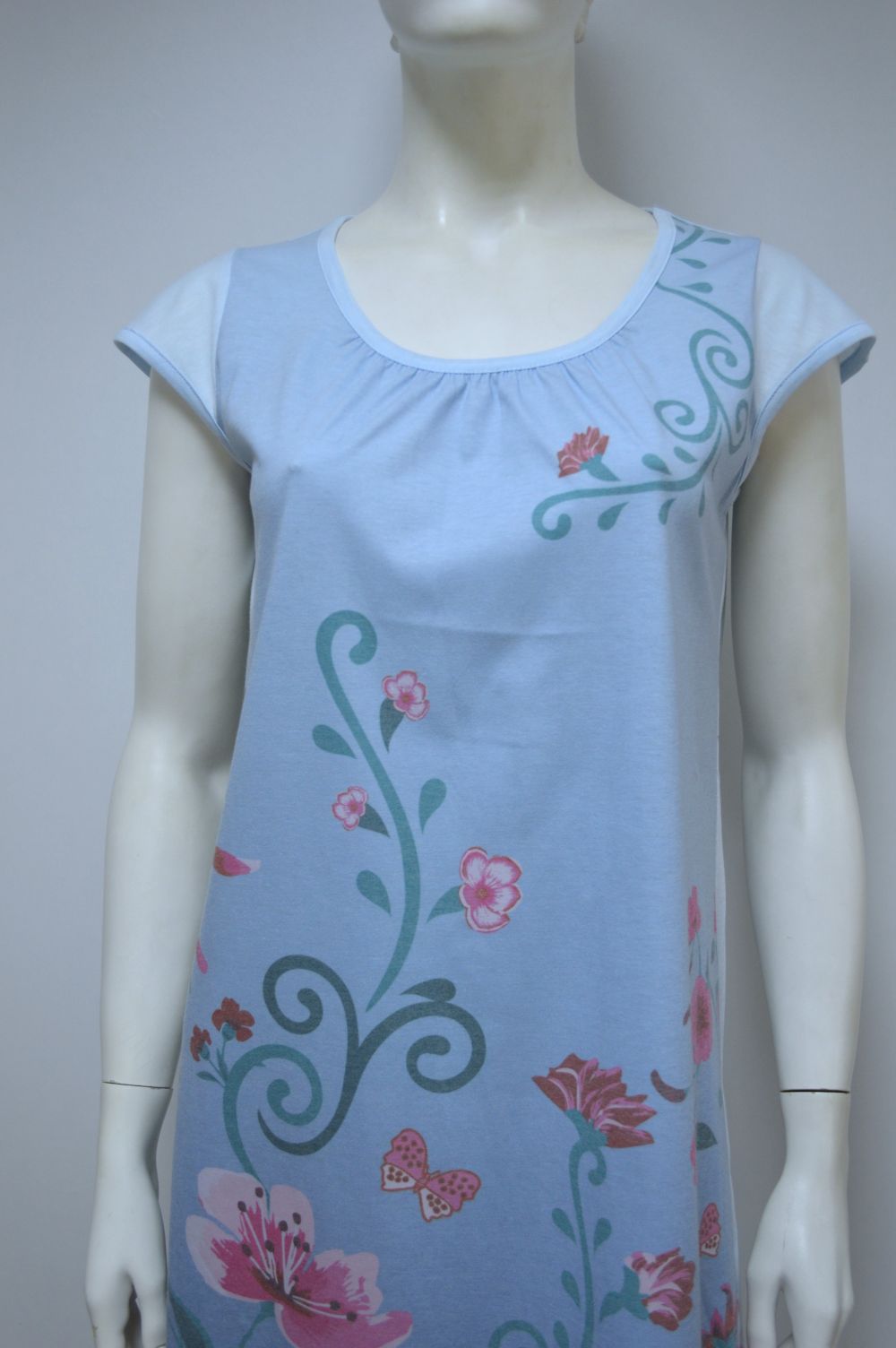 Camisa de senhora de manga curta, Azul Camisa de senhora de manga curta, Azul