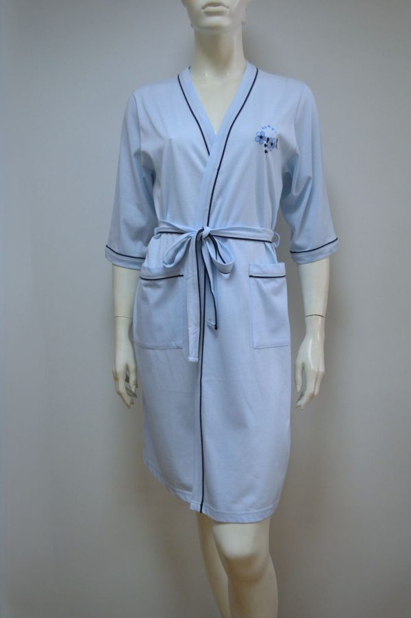 Robe com bordado, Azul