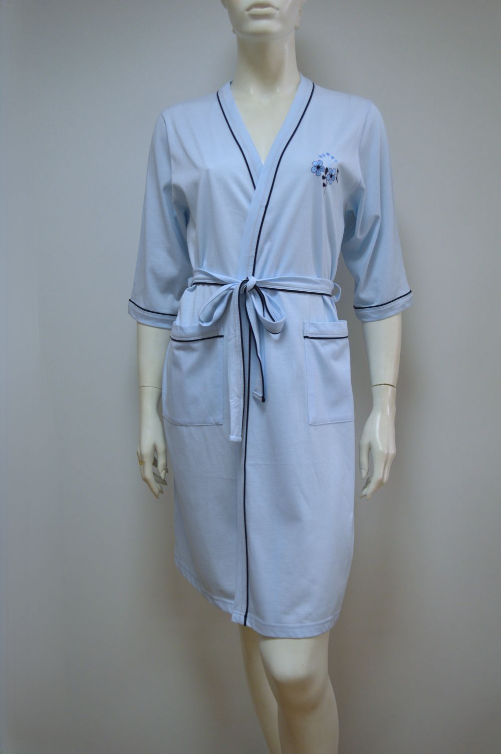 Robe com bordado, Azul Robe com bordado, Azul