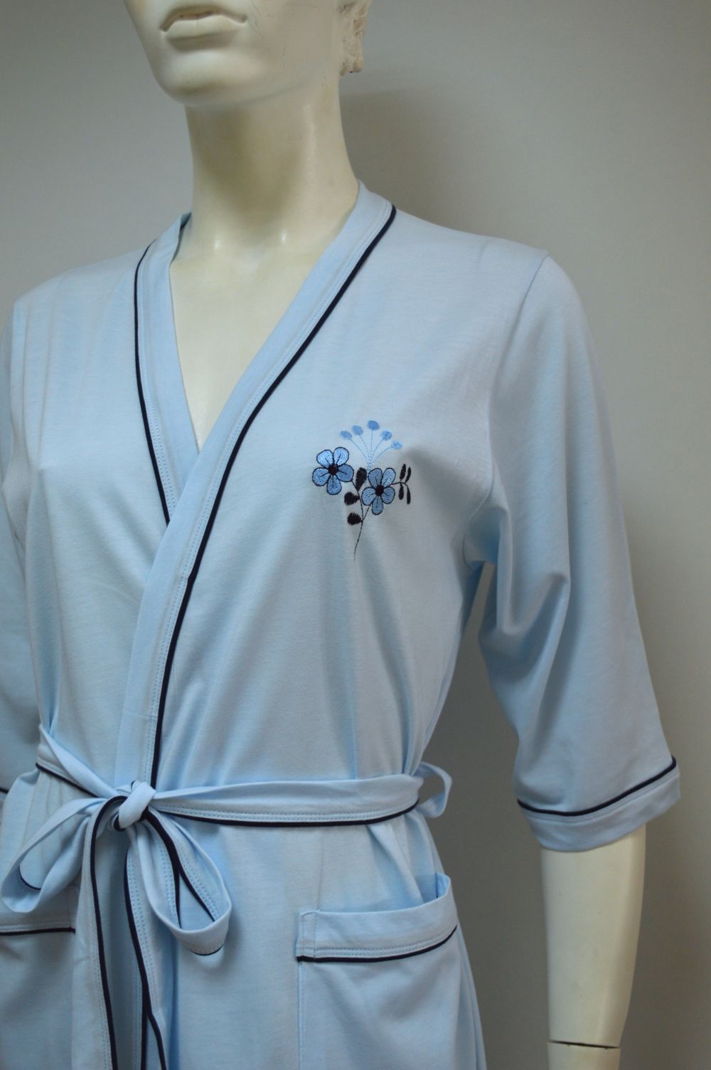 Robe com bordado, Azul Robe com bordado, Azul