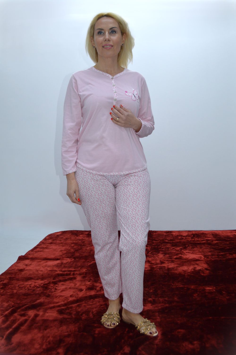 Pijama de manga comprida, Rosa Pijama de manga comprida, Rosa