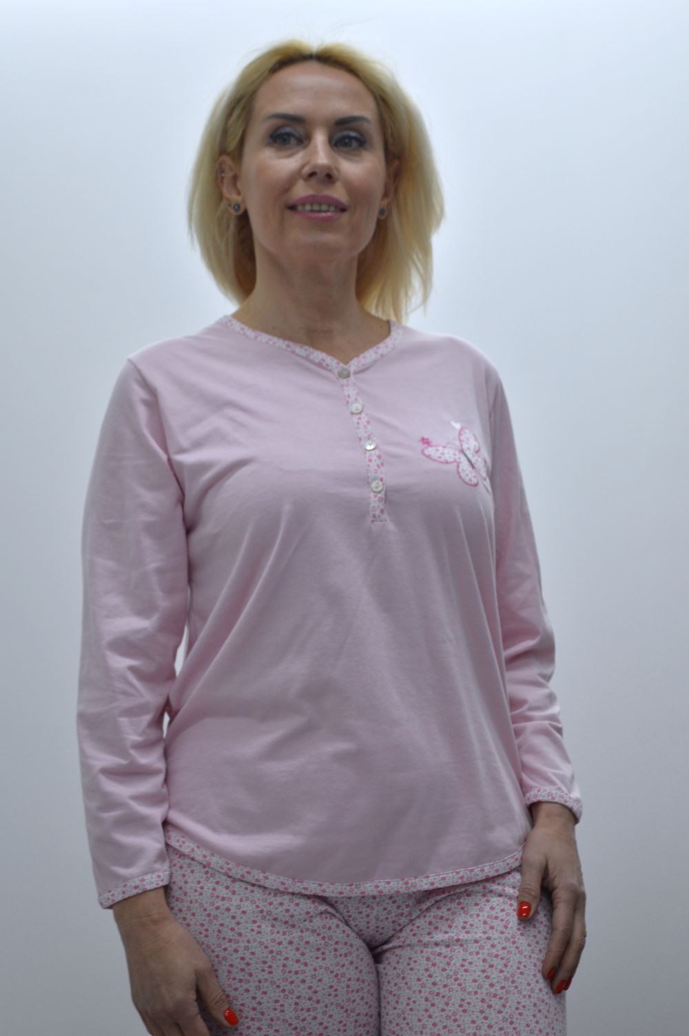 Pijama de manga comprida, Rosa Pijama de manga comprida, Rosa