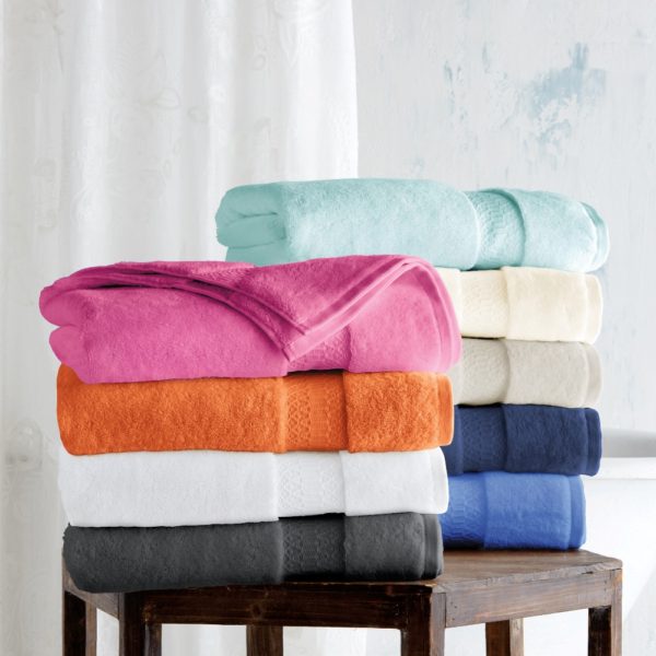 Toalhas de felpo 100% algodão com barra viscose ton/ton. Vários tamanhos e cores. Produção sob consulta. Foto ilustrativa.