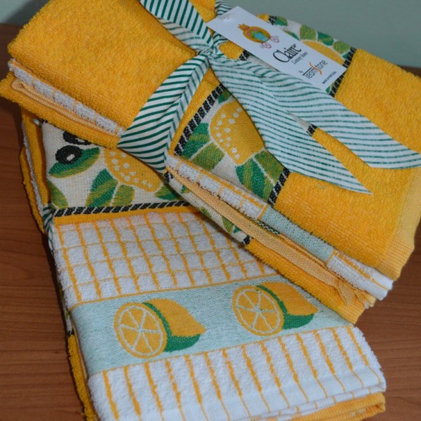 Pano de cozinha com barra jacquard. Produção sob consulta.